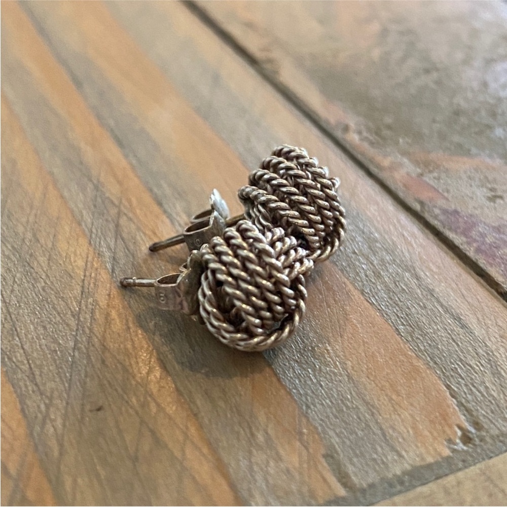 Tiffany and Co Silver Knot Stud Earrings